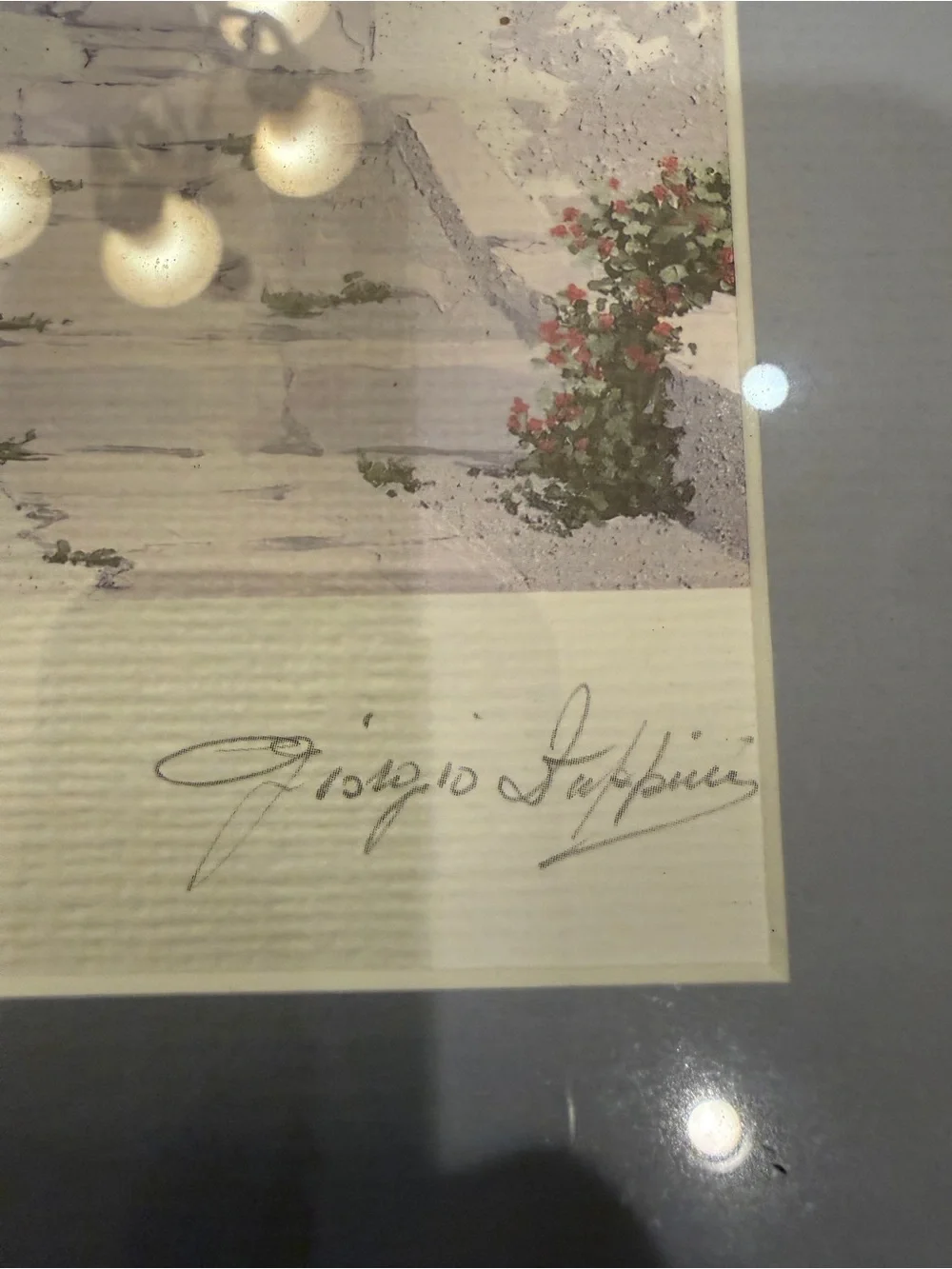 GIORGIO ZUPPINI Vintage La Scalinata Signed Lithograph Italy Framed 11x14 #080